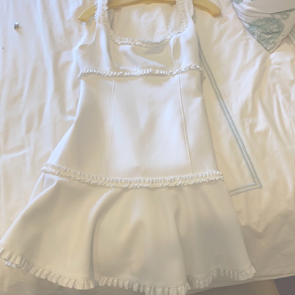 Cinq a Sept: brand new, never worn, white ruffle mini dress
